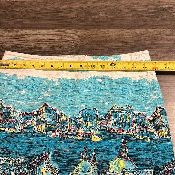 TALBOTS Travel ROME ITALY PRINT Pencil Skirt Woven Cotton Lined, Size 6 - Picture 6 of 9